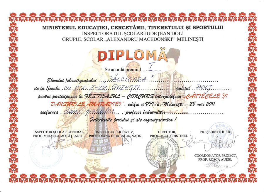 Diploma Cantecele Amaradiei